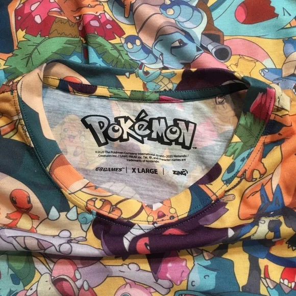 *Pokemon* Men’s Size XL (unisex) tee in light pastels. EBgames Nintendo - Picture 7 of 9